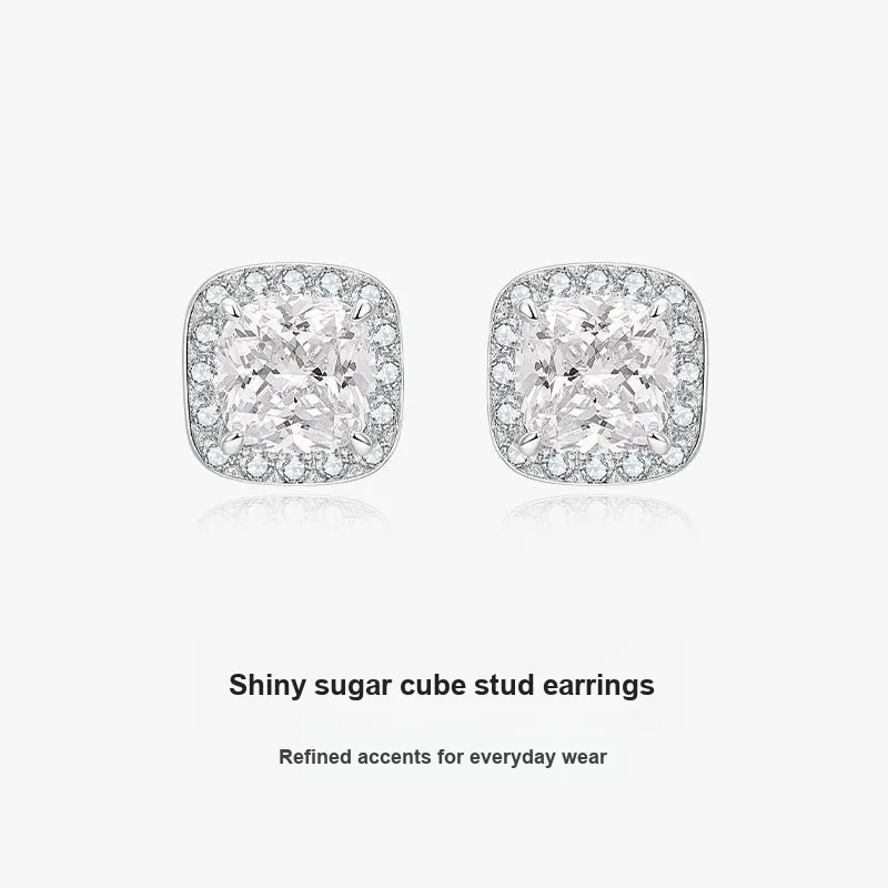 MCK 925 Sterling Silver Needle Stud Earrings Women's-1