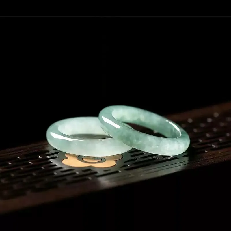MY WORLD BEGINS AND ENDS WITH YOU Glutinous Jade Jadeite Rings Unisex-1