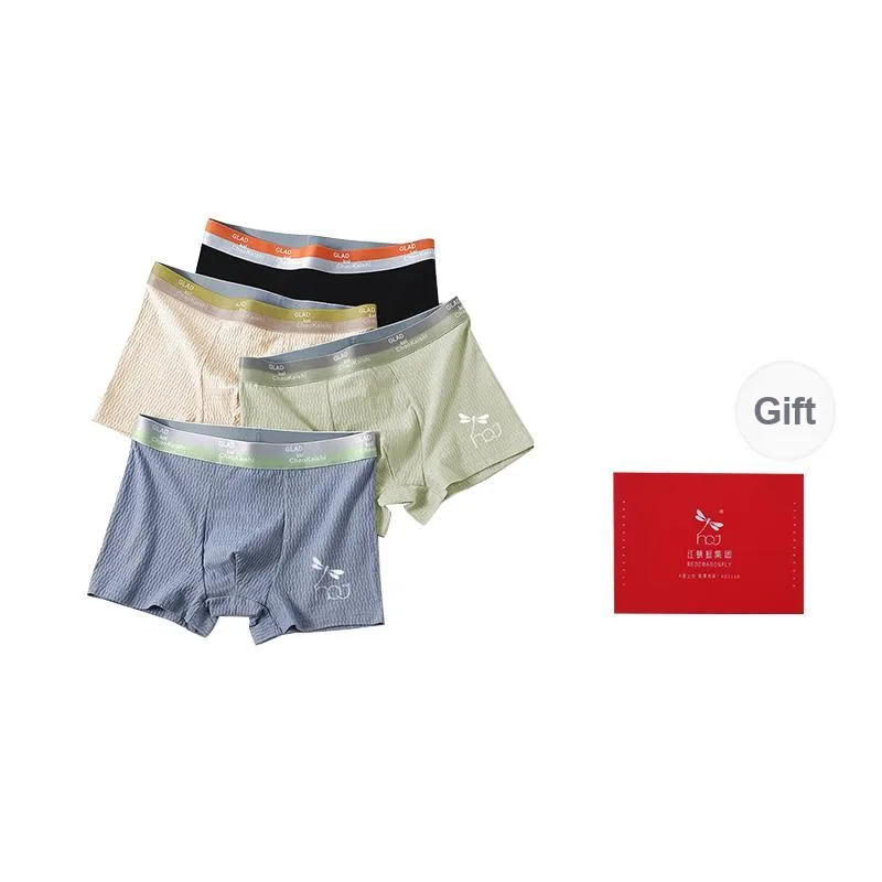 RED DRAGONFLY Cotton Panties Men's 4 Pack Gift Box Set-11