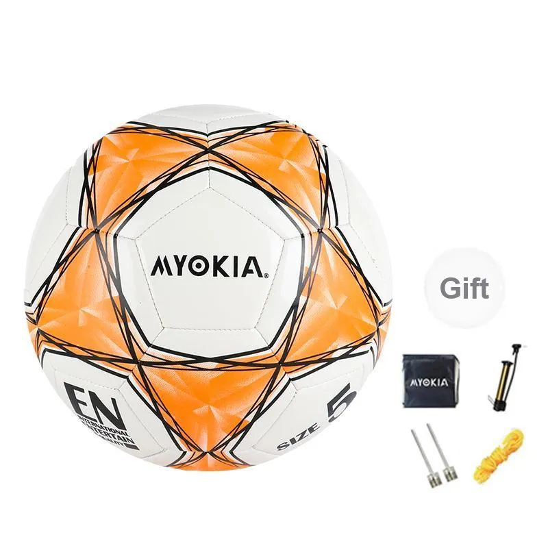 MYOKIA Size 5 Soccer Hand Stitched Soccer Ball Unisex-6
