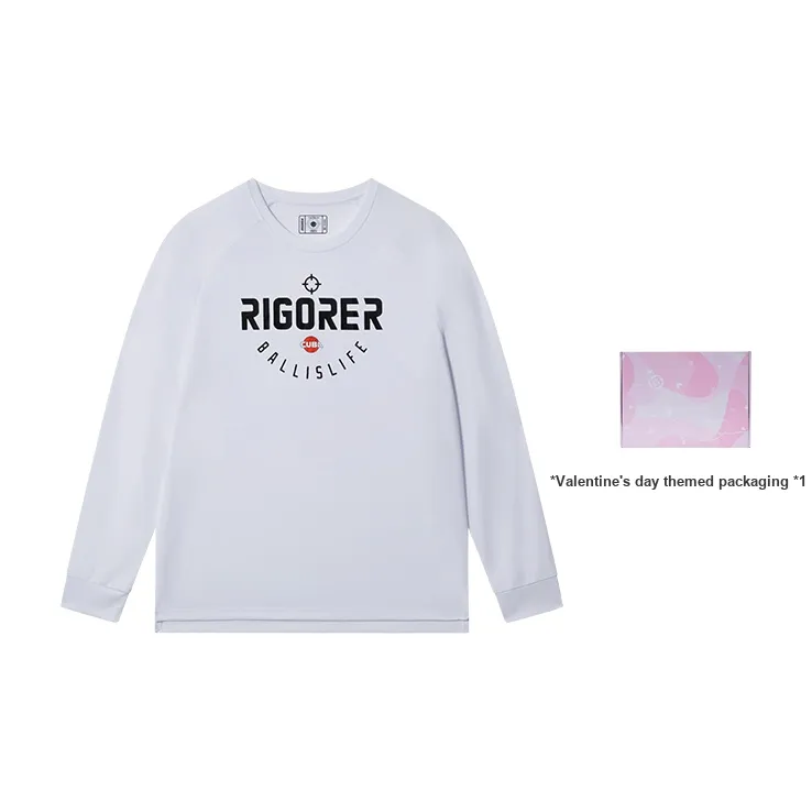 RIGORER Круглый вырез Свободный крой Баскетбольная Длинная рукавная рубашка Унисекс