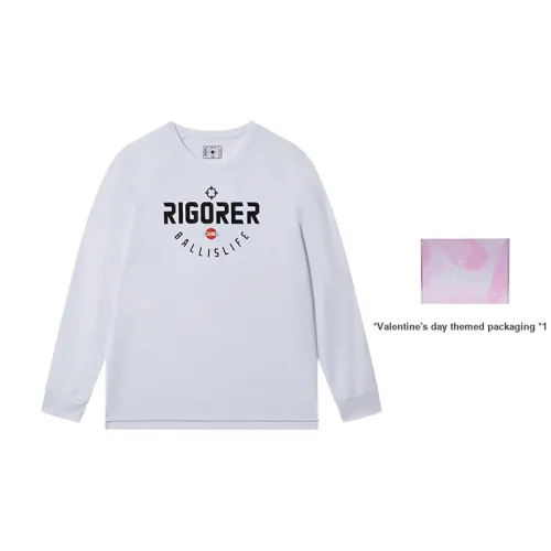 RIGORER Круглый вырез Свободный крой Баскетбольная Длинная рукавная рубашка Унисекс