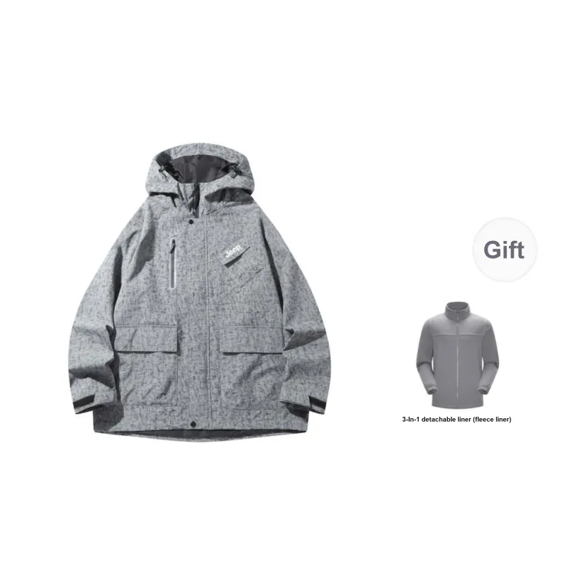 Jeep Windproof Waterproof Breathable Cold Resistant Rainproof Windbreaker Jacket Unisex-40