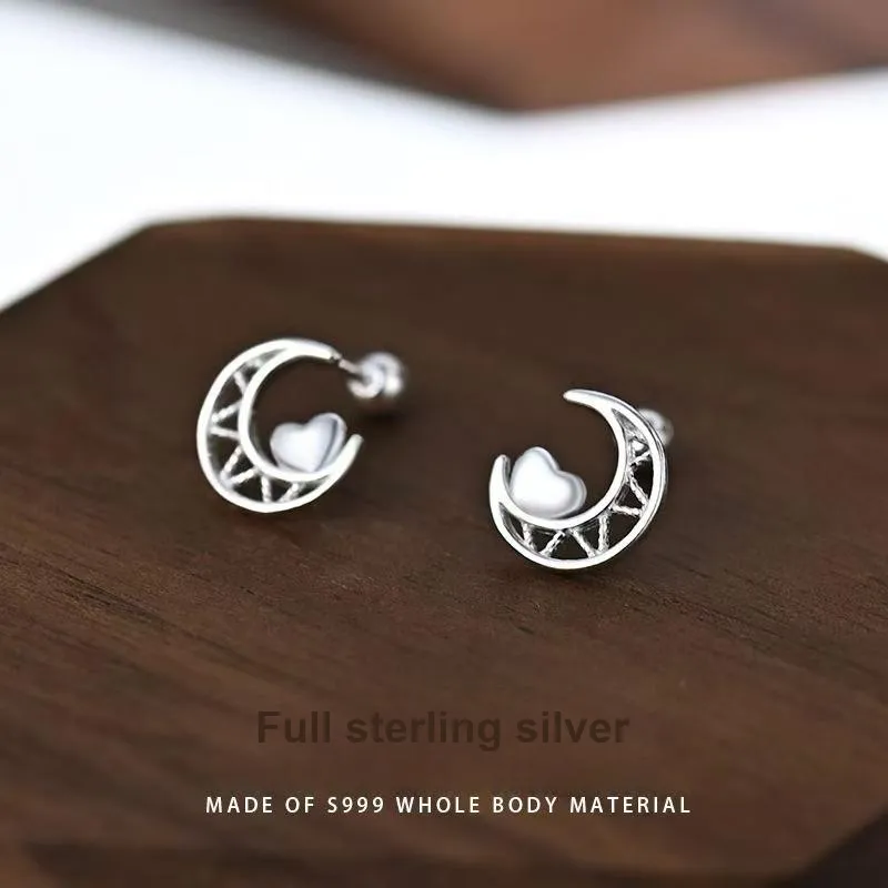 Kim Heng Hee S999 Fine Silver Stud Earrings Women's-1