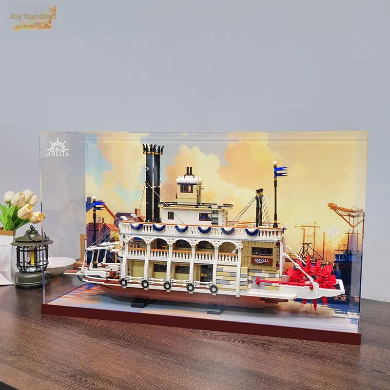LIGHT YOUR BRICKS Compatibility IDEAS Collection 21356 Canal Steamboat Display Case Model Accessories-8