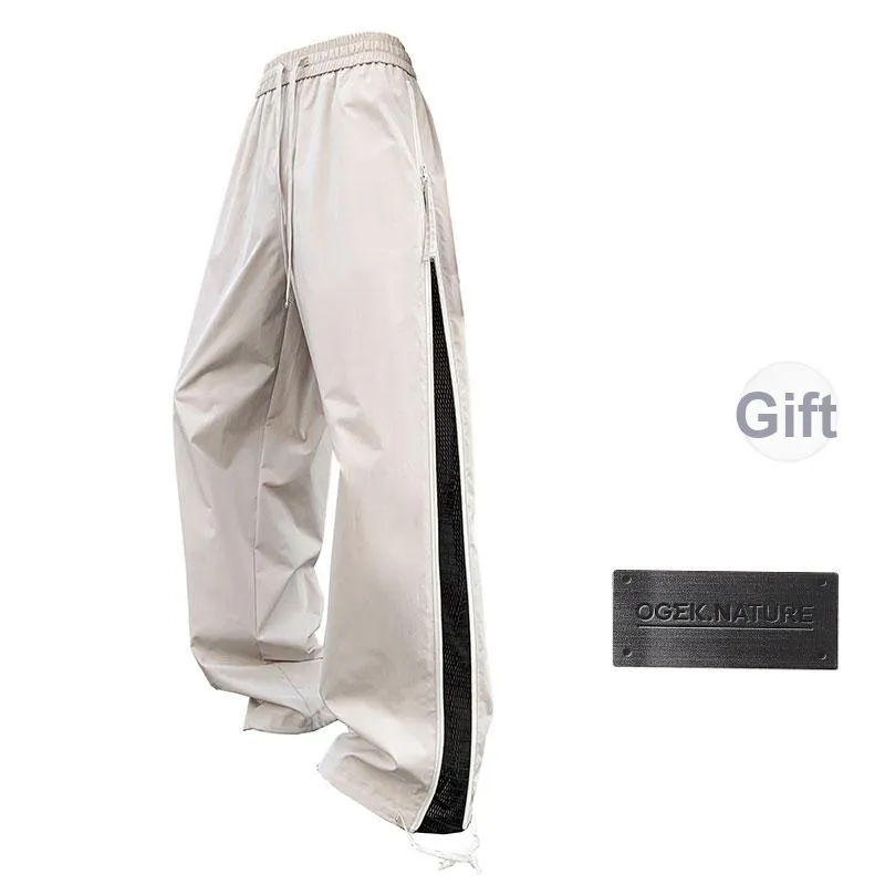 OGEK Casual Pants Unisex Black Comes With Brooch-2