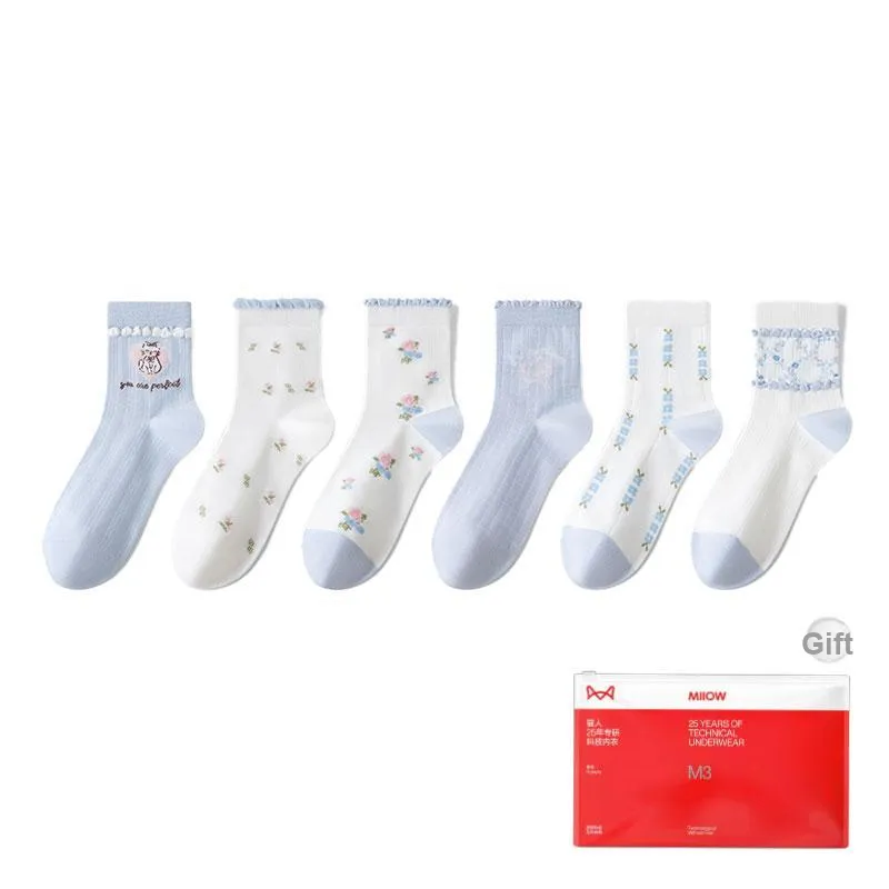 MIIOW Trend Party Series Mid Calf Socks Women's Shopping Bag Combo Set