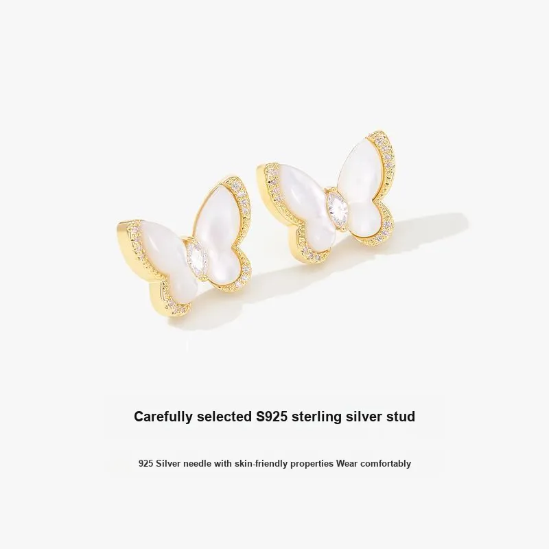 MCK Mother Of Pearl Stud Earrings Women's-4
