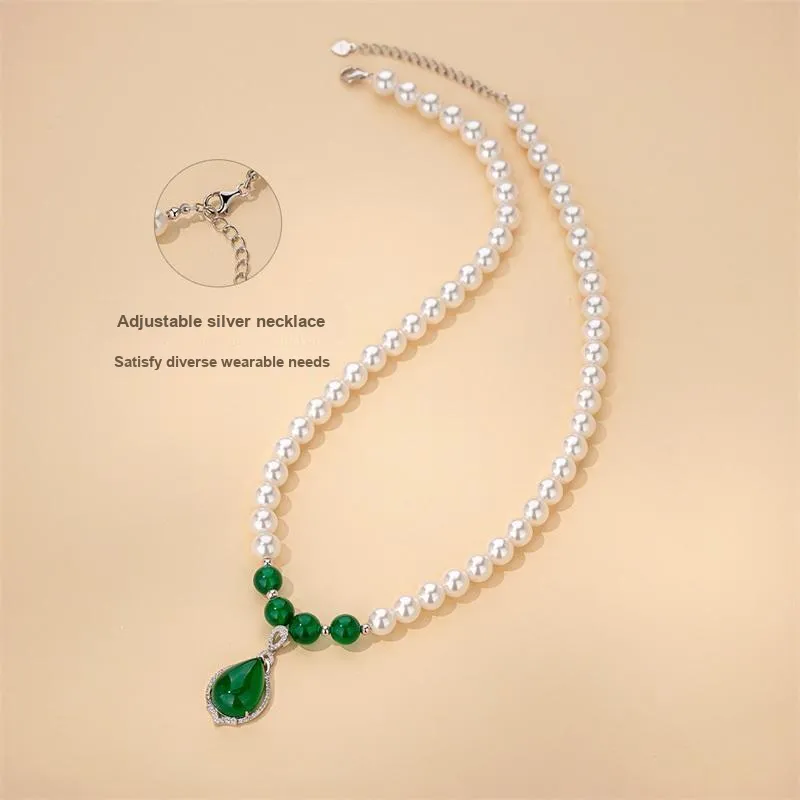 QLADY Chalcedony Jade Necklaces Women's-4