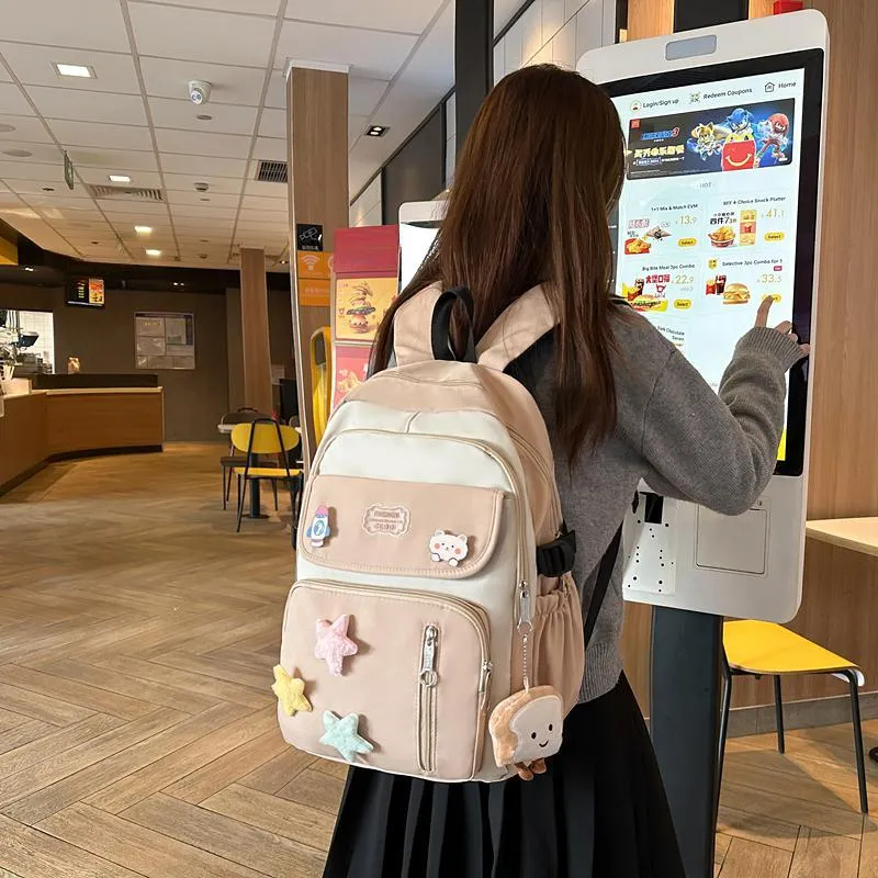 LUVISTRUE Nylon Backpack Regular Women's Khaki/Black/Pink/Purple-1