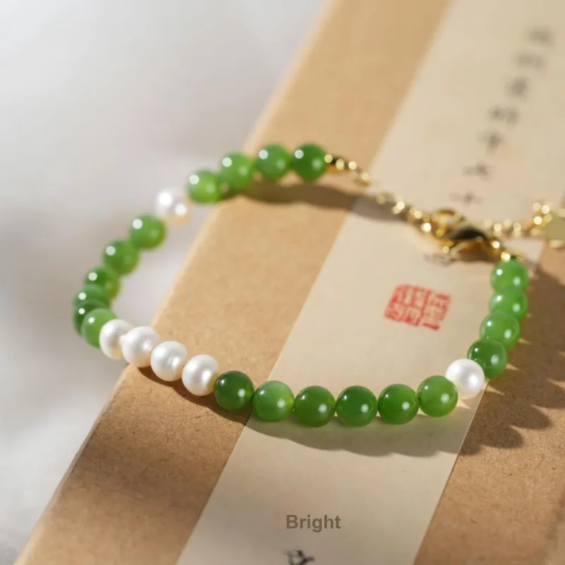 Clear Snow Hetian Jade Bracelets Jasper Unisex-7
