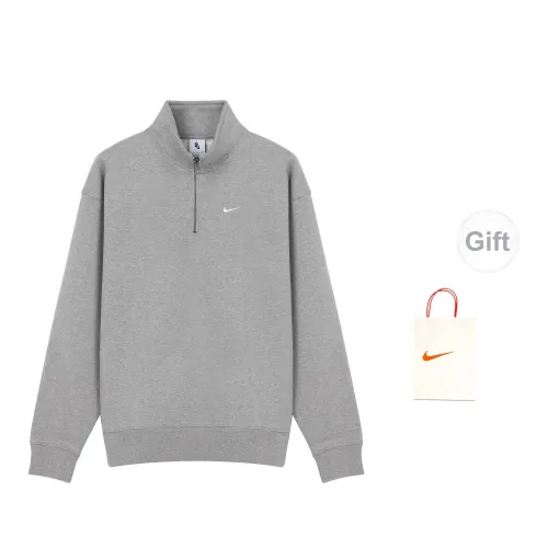 Nike Daily Vintage Collection Sweatshirts Men Gray Sweatshirts+Gift Bag