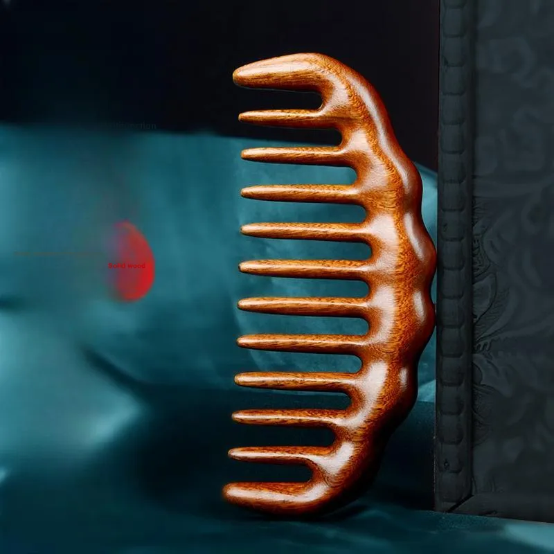 SHITIAN Natural Golden Sandalwood Wave Comb Thickened Meridian Massage Pad-1