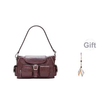 PECO Cow Leather Tote Bag Shoulder Bag Unisex Black/White/Brown