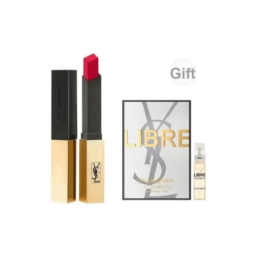 SAINT LAURENT Золотая Барная стойка Помада Матовая Длинноустойчивая Цвет лица 2,2 г + Бесплатно Образец Парфюмерии Eau DE Toilette 1,2 мл