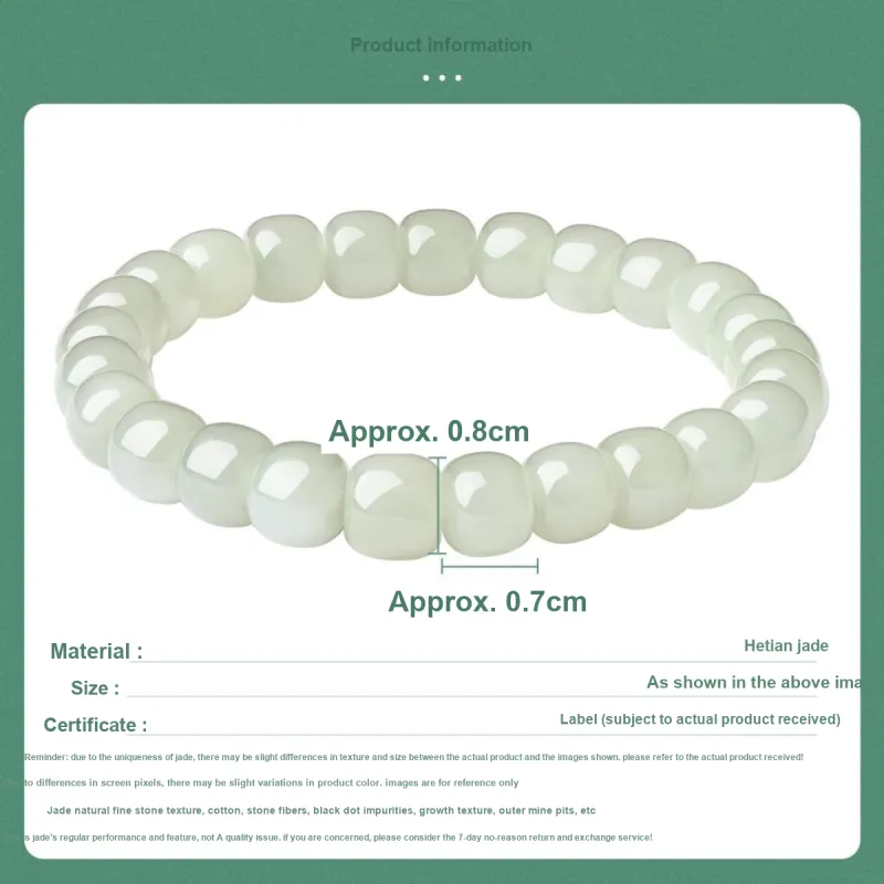 LAOMIAO Hetian Jade Pale Greenish White Jade Women's-13