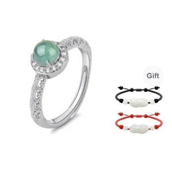 Yi Zhen Ge Glutinous Jade Jadeite Rings Women's