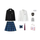 Brown Tea West Suit Black (Slim Fit)+Jinlan Women's High, Comes with Free Mu Ying Time Shirt+Small Accessories+Badge+Hanging Tag