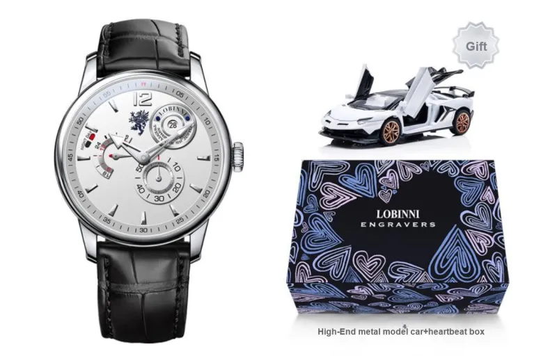 LOBINNI L Automatic Mechanical Movement Watch Men's Watches Black Dial-7