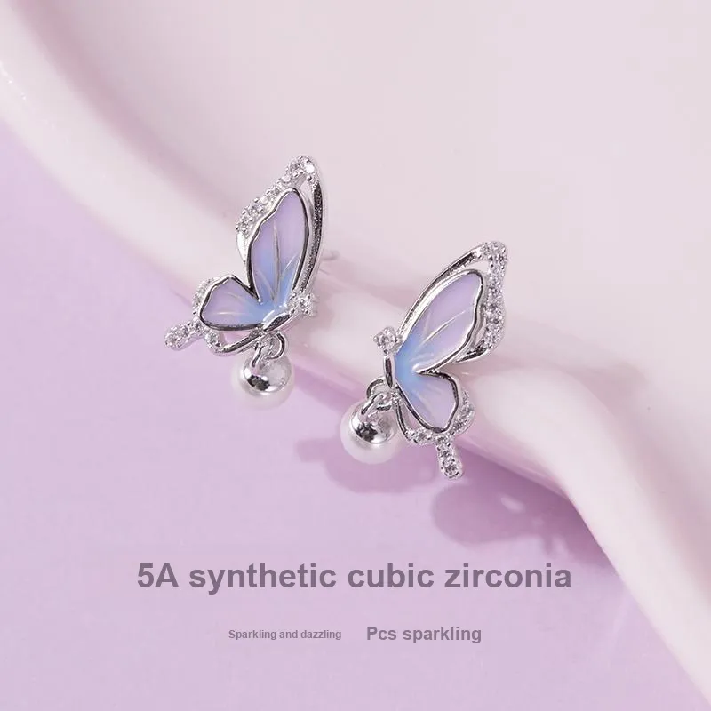 WINY 925 Silver, Synthetic Cubic Zirconia Stud Earrings Women's-4