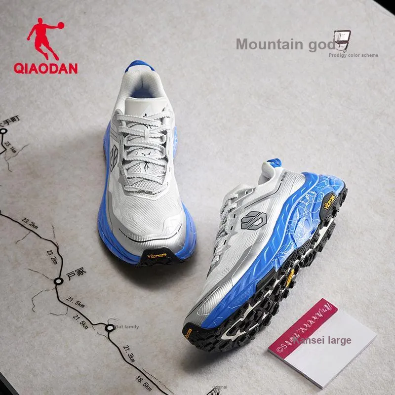 QIAODAN Mountain God 2.0   Strong Wind Blows Running Shoes Men Low Top Dazzling Blue Gray Silver-5