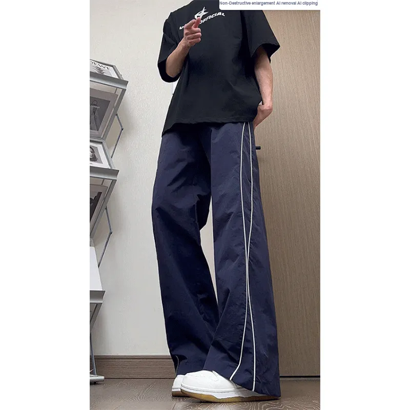 DARK HORSE Casual Pants Unisex Navy Blue-5