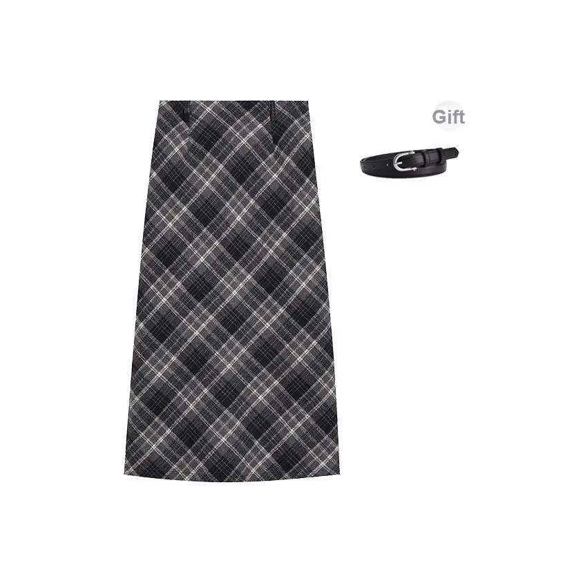 Ice Cream And Whale Повседневный Длинный Юбка Женская Серый Синий