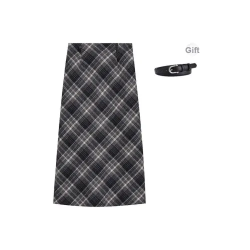 Ice Cream And Whale Повседневный Длинный Юбка Женская Серый Синий