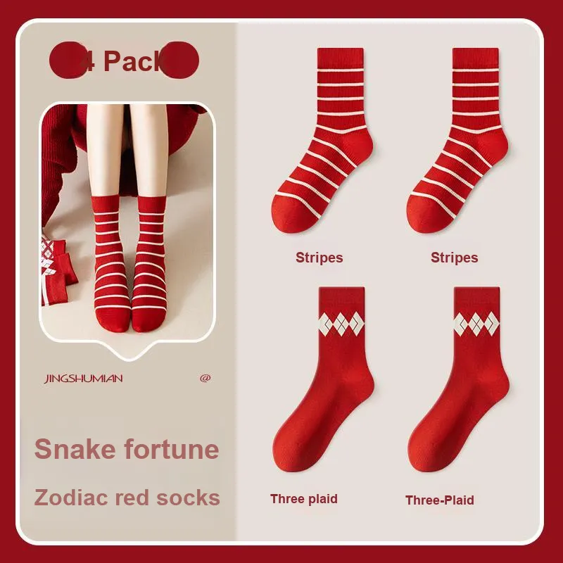 ROBINHOOD Mid Calf Socks Women's 4 Pack-3