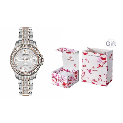 LOUIE JUELEN Кварцевый механизм ремешок из нержавеющей стали женские часы белый циферблат