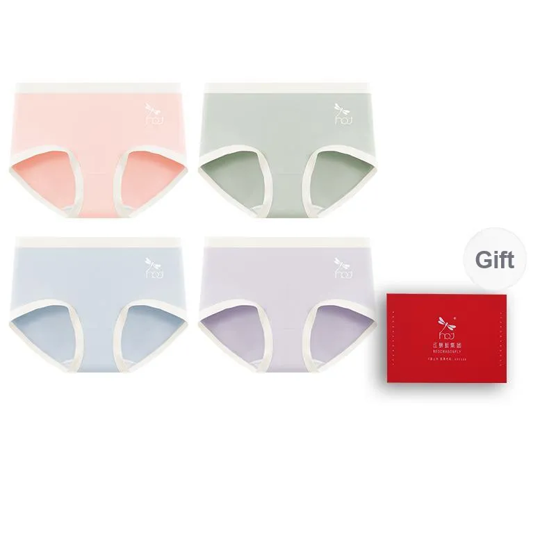 RED DRAGONFLY Cotton Panties Women's 4 Piece Gift Box Sets-10