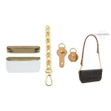 (Clothing Sets) LV Ivy WOC White DuPont Paper Liner+Original Gold Hexagon Extender Chain 16cm+Beeswax 8-Character Abrasion-Resistant Buckle
