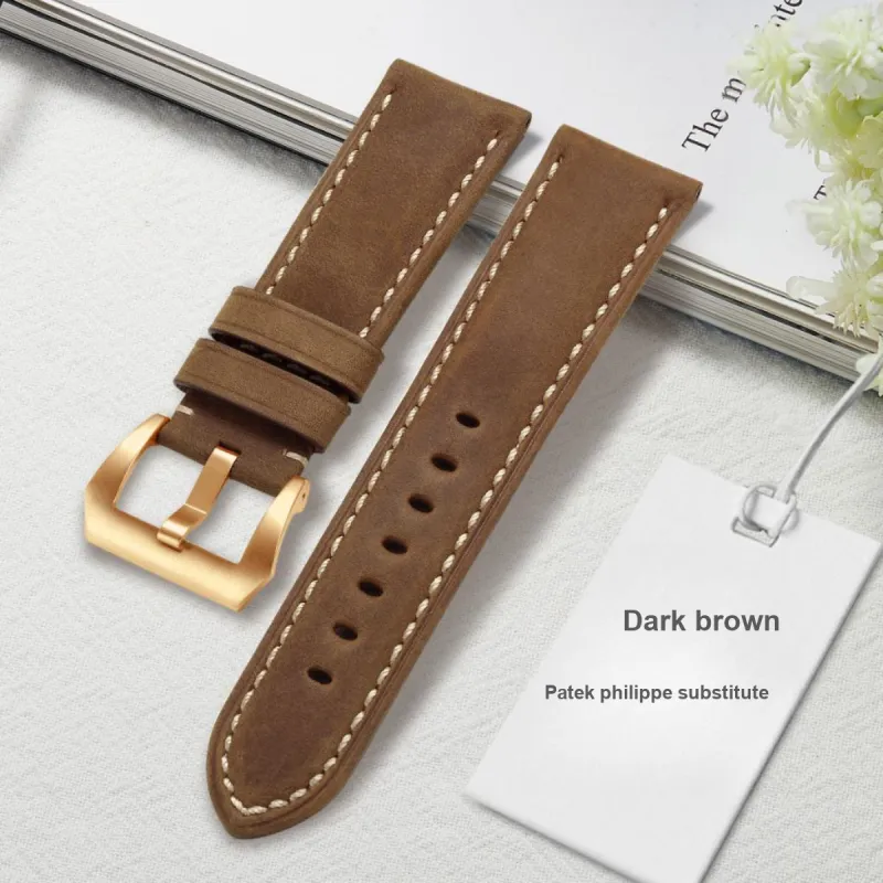 ZHISHENG Compatibility With Panerai Watch Band 24/26mm Universal Interface Width Genuine Leather Material-5