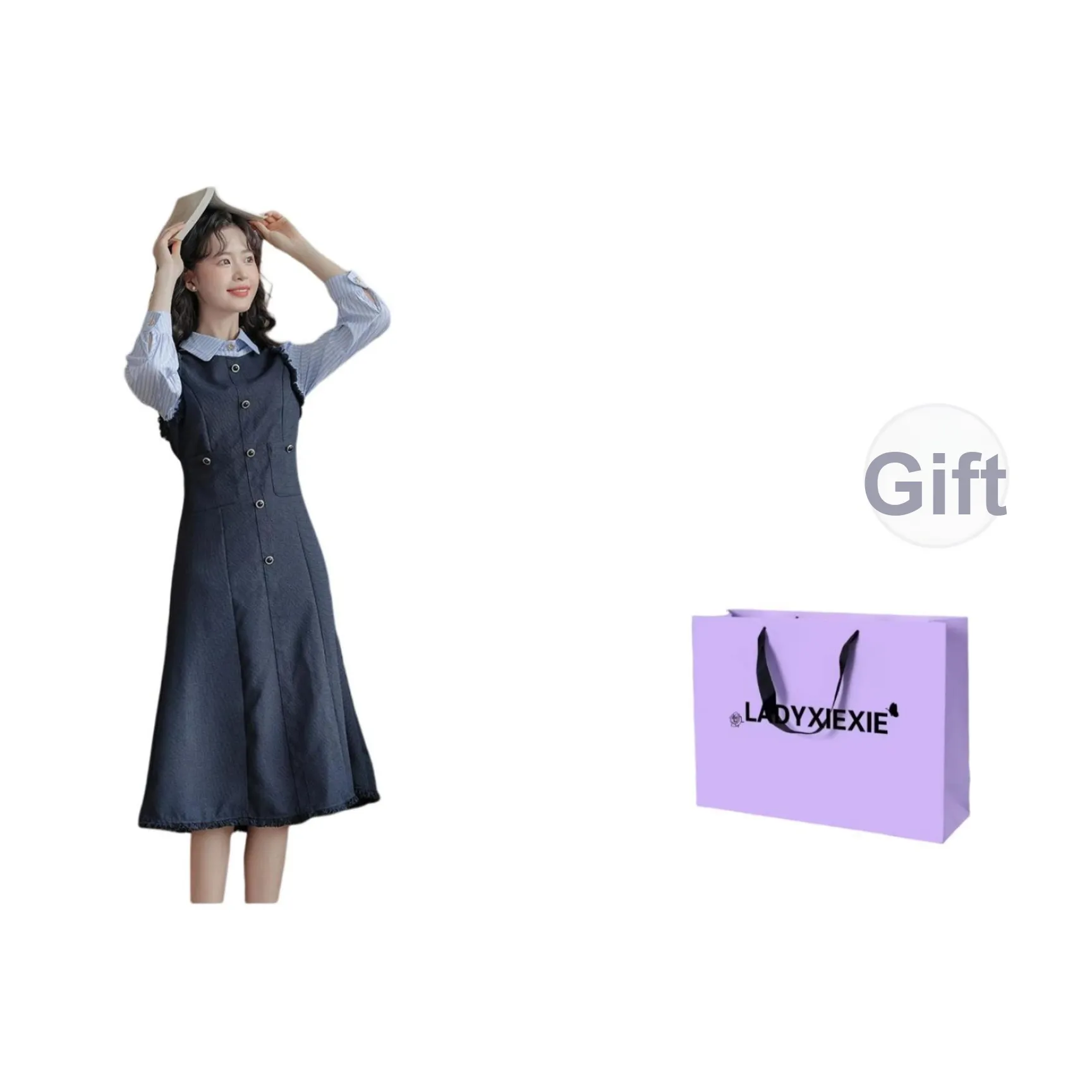 LADYXIEXIE Длинное платье с длинными рукавами женское