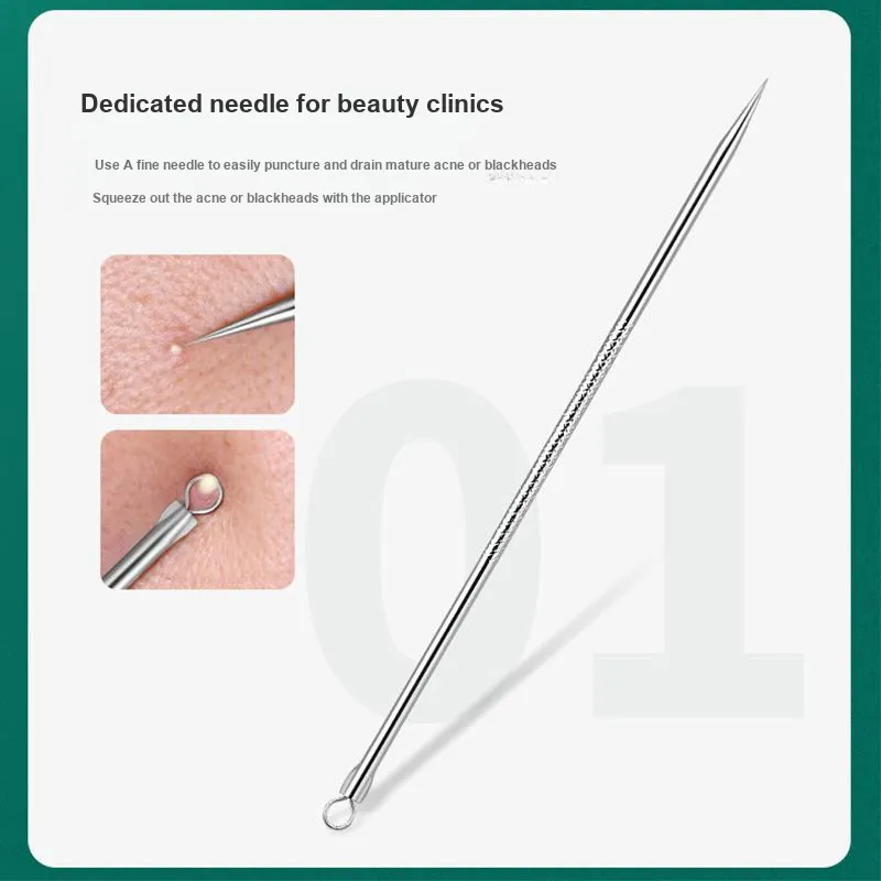 JIANYINGSHU Pimple Extractor Blackhead Extractor Set With Closed End Picking Tools For Acne Cleansing, Home Use-5