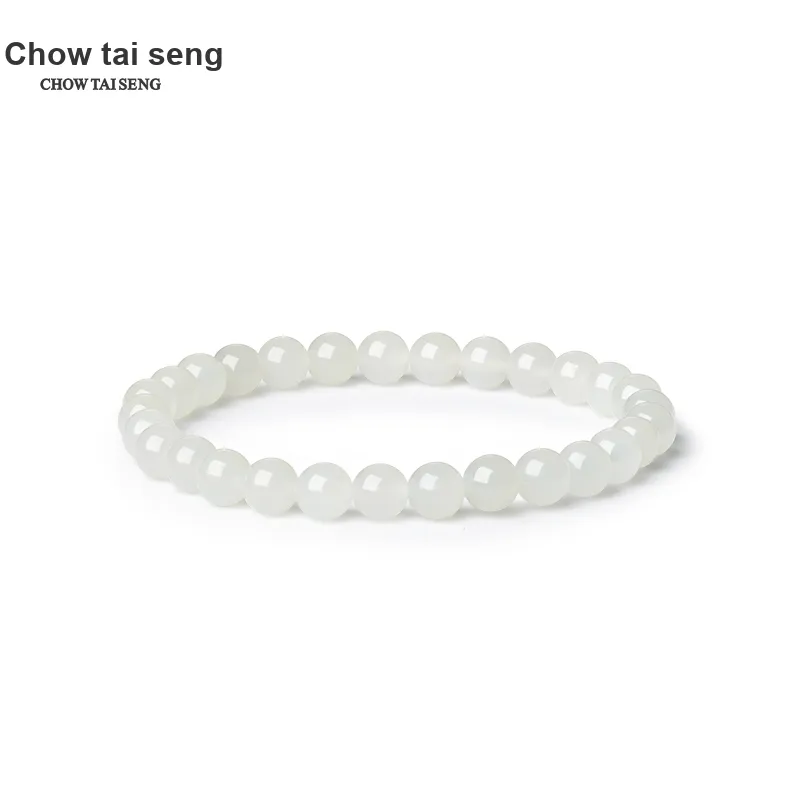 CHOW TAI SENG Hetian Jade Bracelets White Jade Women's-5