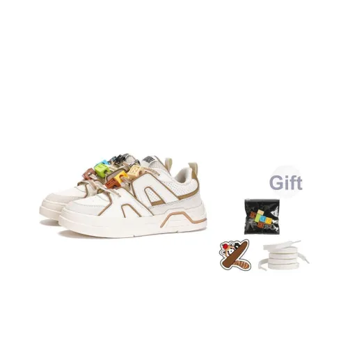 ZMOH Низкий Топ Скейтборд Кроссовки Унисекс Бежевый Светло-Коричневый