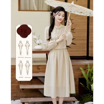 Like The Age Of Water Short Sleeved Dress Women's Khaki