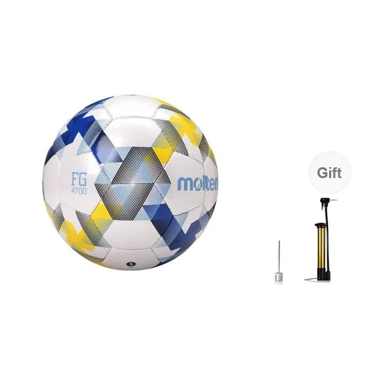 Molten Size 5 Ball Soccer PU Hand-Stitched Soccer Ball Unisex White-1