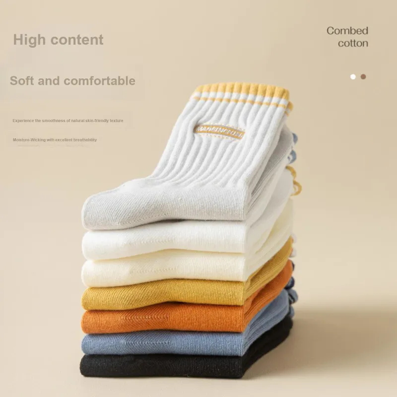 MIIOW Mid Calf Socks Unisex 5 Pack-2