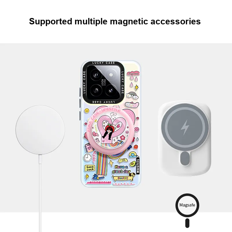 Marsfield Acrylic Material Laser Magnetic Case, Life Is Sweet Phone Cases Compatibility  Xiaomi 15/14/13 Pro-3