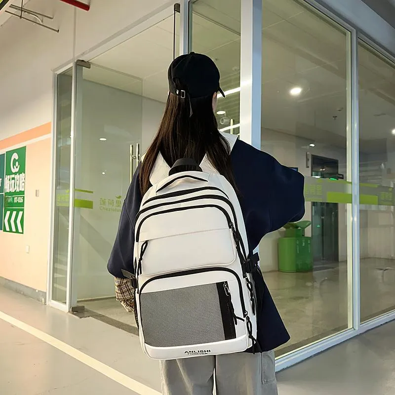 GOBLIN SHARKS 1759 Nylon Backpack Regular Unisex White/Black/Gray/Red-4