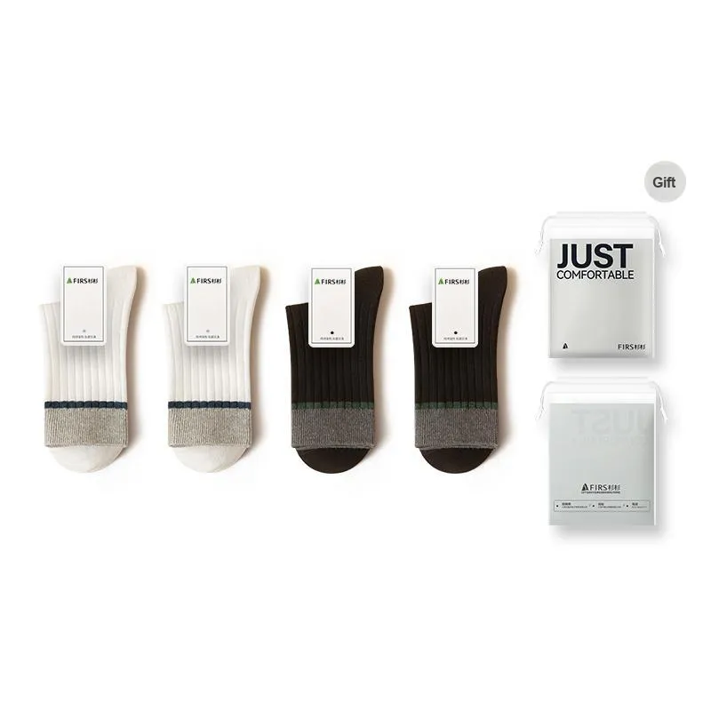 FIRS Mid Calf Socks Men's Shopping Bag 4 Pack-22