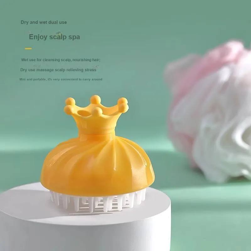 ZHENZI Crown Silicone Hair Comb Dandruff Removal Bathing Scrubbers Massage Brushes-7