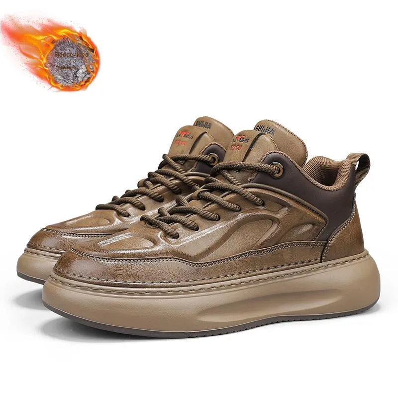 G.N.SHIJIA Anti-Slip Wear-Resistant Water-Resistant Lightweight Height Increasing Warm Low-Top Casual Shoes Men's-2