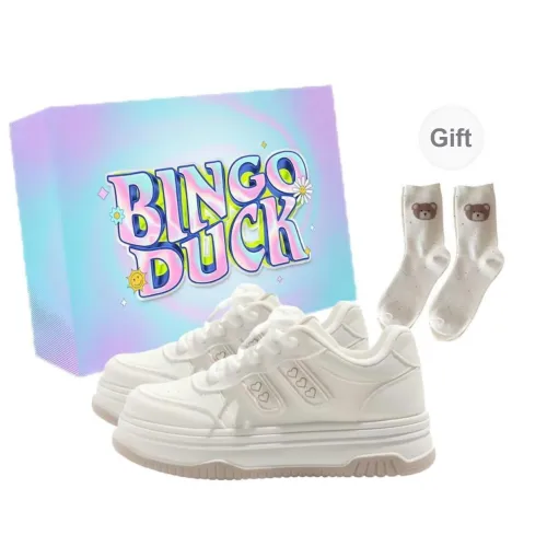 BINGO DUCK Slip Resistant Height Increasing Coverage Low Top Skateboard Shoes Women's