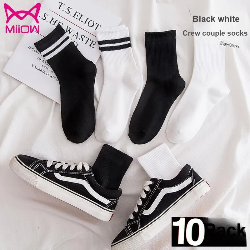 MIIOW Mid Calf Socks Unisex Shopping Bag 10 Pack-3