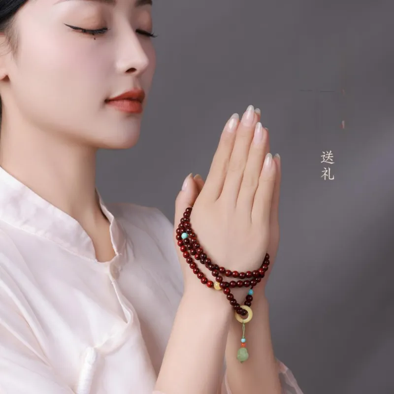 Moon Seal Hundred Rivers Rosewood Wooden Bracelets Unisex-6
