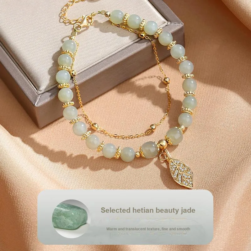Fu Ru Ji Hetian Jade Bracelets White Jade/Pale Greenish White Jade Women's-3
