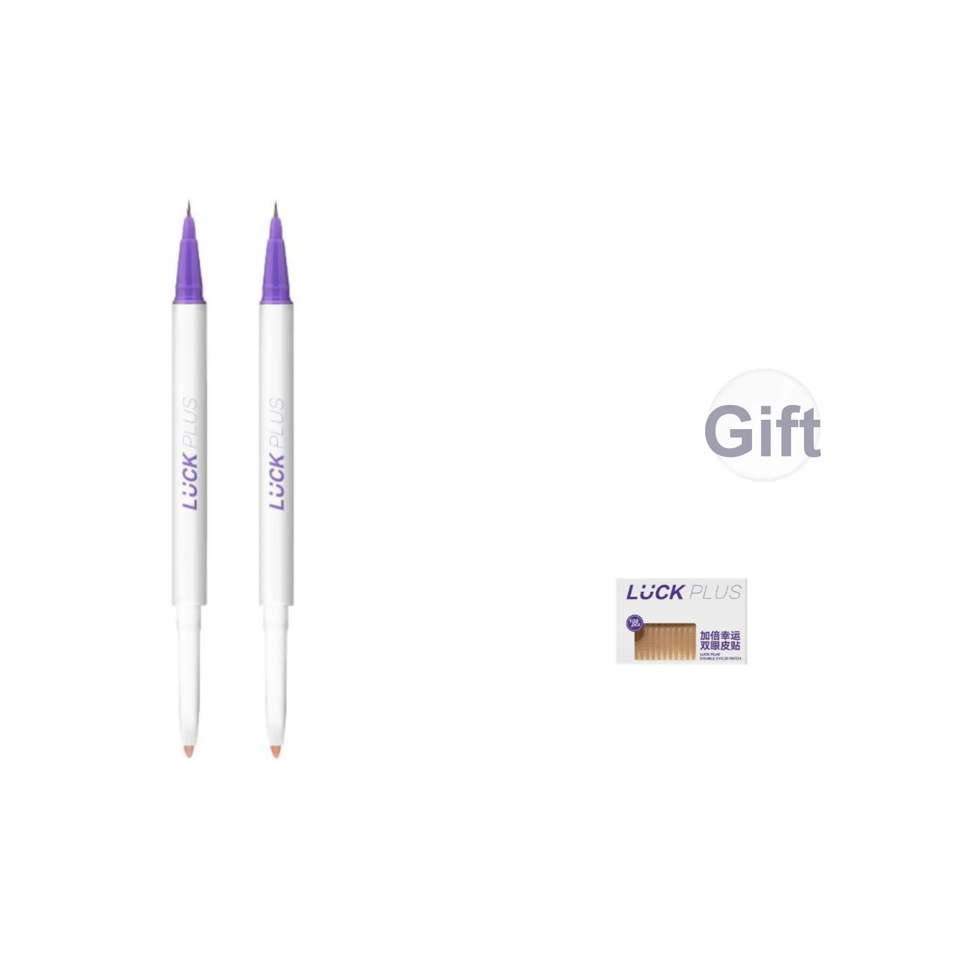 LUCK PLUS Двойной Счастливый Двойная головка Наклоняющийся Кисть из Шелковицы Длинный Долговечный Натуральный Водонепроницаемый Макияж 0,25г+0,8г